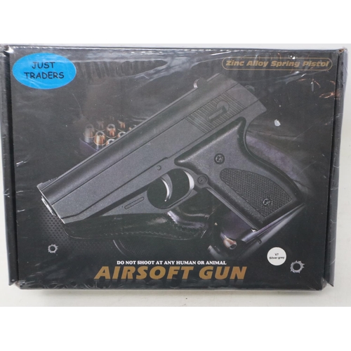 2014 - New old stock spring powered 6mm BB pistol in silver (Makarov style). UK P&P Group 1 (£16+VAT for th... 