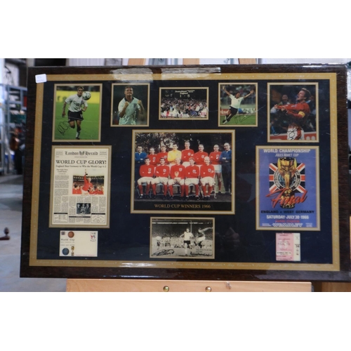 2027 - *** WITHDRAWN ***An England Football Club montage of facsimile ephemera, some bearing signatures, mo... 