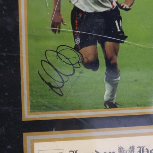 2027 - *** WITHDRAWN ***An England Football Club montage of facsimile ephemera, some bearing signatures, mo... 