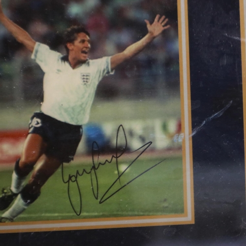 2027 - *** WITHDRAWN ***An England Football Club montage of facsimile ephemera, some bearing signatures, mo... 