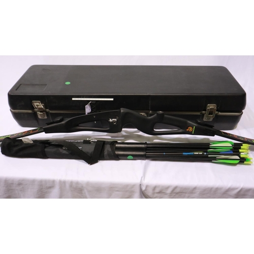 2029 - Geologic composite bow, with a further example in a case. Not available for in-house P&P