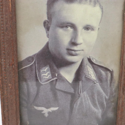 2045 - WWII framed photograph of a Luftwaffe pilot. UK P&P Group 2 (£20+VAT for the first lot and £4+VAT fo... 