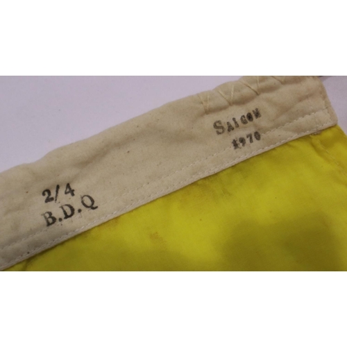 2051 - Vietnam War period South Vietnam flag 65 x 95 cm with makers label, dated 1970. UK P&P Group 1 (£16+... 