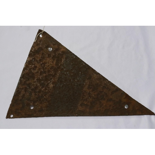 2054 - Rare WWII German Luftwaffe Africa Corps metal camp marker pennant, found in North Africa. UK P&P Gro... 