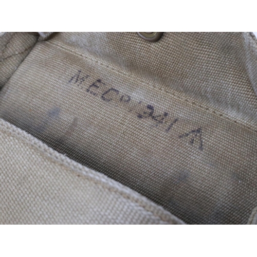 2072 - 1945 dated British Army binoculars in a 1941 dated 37 pattern webbing pouch. UK P&P Group 1 (£16+VAT... 