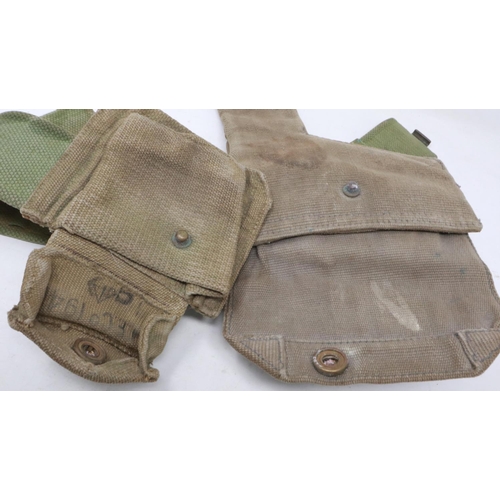 2089 - British WWII canvas Webley holster and belt. UK P&P Group 1 (£16+VAT for the first lot and £2+VAT fo... 