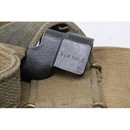 2091 - British post-war canvas webbing straps and pouches, with pigsticker bayonet. UK P&P Group 2 (£20+VAT... 