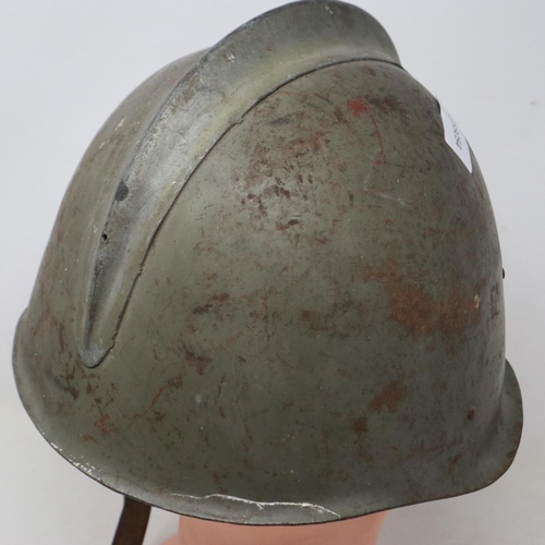 2114 - Polish WWII WZ50 steel helmet with leather liner. UK P&P Group 3 (£30+VAT for the first lot and £8+V... 