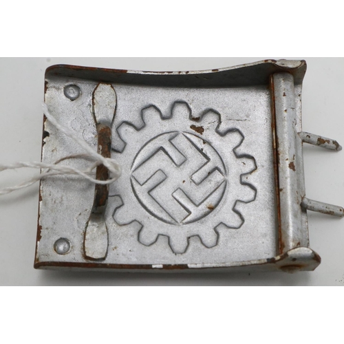 2160 - WWII German steel buckle, Deutsch Arbeits Front (Factory Workers). UK P&P Group 1 (£16+VAT for the f... 