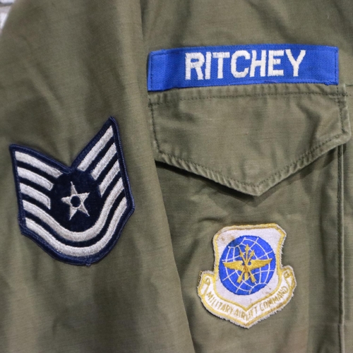 2169 - An American Vietnam War period or similar USAF combat jacket, named to Ritchley, with Military Airli... 