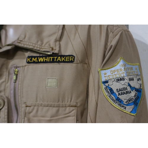 2170 - A rare Gulf War period AFV tank crew coverall suit, named to KM Whittaker, together with a similar p... 