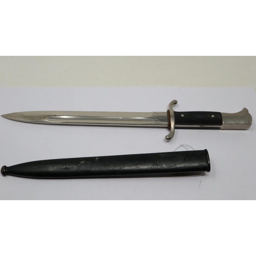 2189 - Third Reich post-war replica presentation dagger, with chequered grip and steel scabbard. UK P&P Gro... 