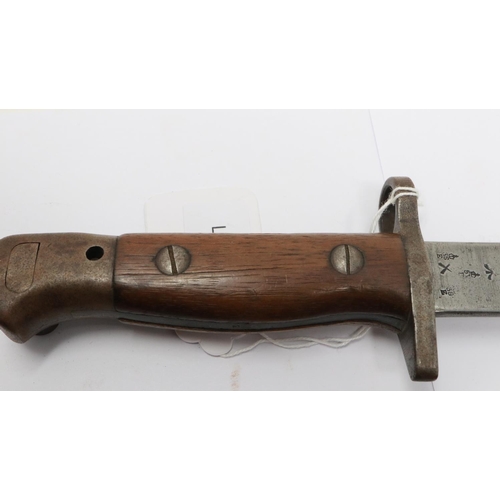 2191 - WITHDRAWN: British WWI M1907 Sanderson bayonet, with metal mounted leather scabbard. UK P&P Group 2 ... 