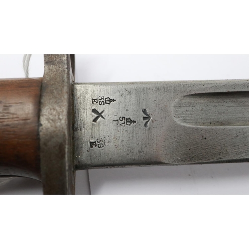 2191 - WITHDRAWN: British WWI M1907 Sanderson bayonet, with metal mounted leather scabbard. UK P&P Group 2 ... 