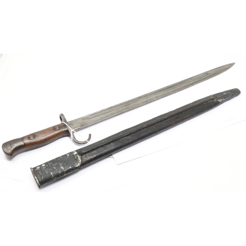 2196 - WWI British 1907 Pattern hooked quillon bayonet dated 1909. Re-inspection marks for 1911 and 1912. M... 