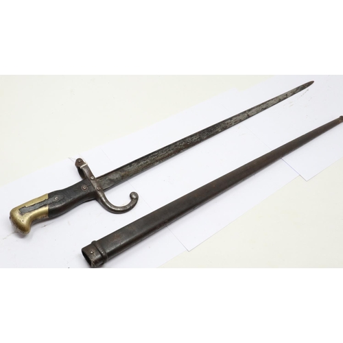 2198 - WWI French Gras Bayonet and steel scabbard. UK P&P Group 2 (£20+VAT for the first lot and £4+VAT for... 