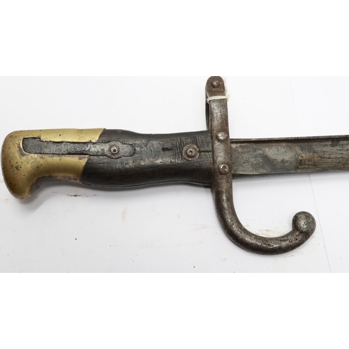 2198 - WWI French Gras Bayonet and steel scabbard. UK P&P Group 2 (£20+VAT for the first lot and £4+VAT for... 