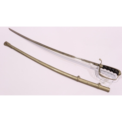 2201 - A 20th century Spanish-made parade sword, slim blade with metal scabbard. UK P&P Group 3 (£30+VAT fo... 