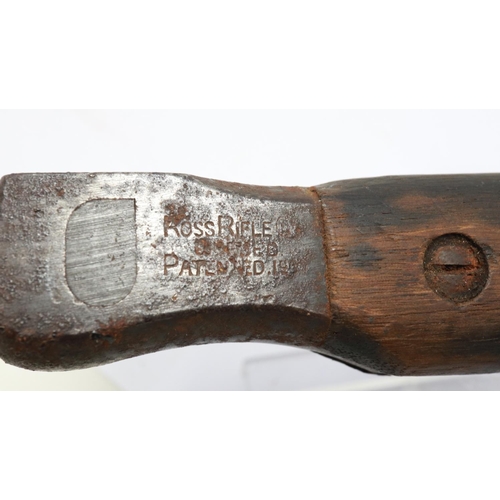 2209 - British WWI Ross bayonet and leather scabbard, in semi-relic condition. UK P&P Group 2 (£20+VAT for ... 