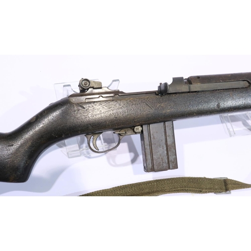 2232 - Reenactors US M1 Carbine, full moving parts and canvas sling. UK P&P Group 3 (£30+VAT for the first ... 