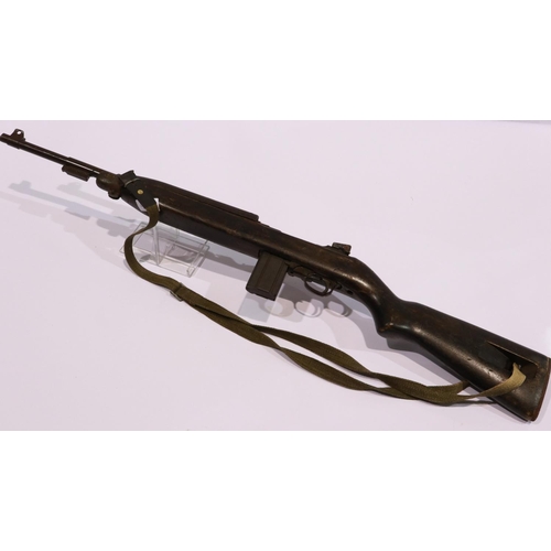 2232 - Reenactors US M1 Carbine, full moving parts and canvas sling. UK P&P Group 3 (£30+VAT for the first ... 