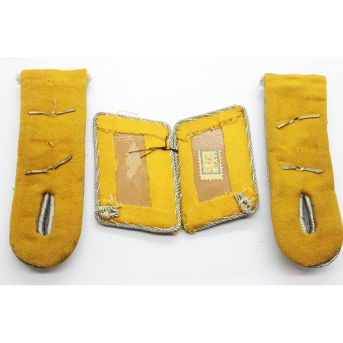 2253 - German WWII period Luftwaffe pilot / paratrooper pair of collar tabs and epaulettes. UK P&P Group 1 ... 