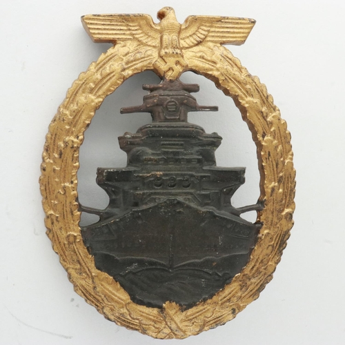 2261 - WWII German Kriegsmarine High Seas Badge. Awarded for service to the crews of the High Seas Fleet, c... 