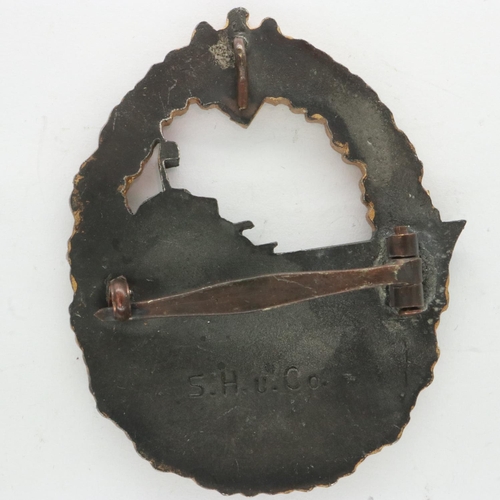 2271 - WWII German Kriegsmarine Destroyer Badge, maker SHUCO. UK P&P Group 1 (£16+VAT for the first lot and... 