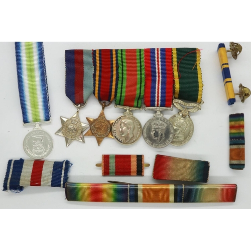 2295 - Miniature medals, groups and ribbon bars. UK P&P Group 1 (£16+VAT for the first lot and £2+VAT for s... 