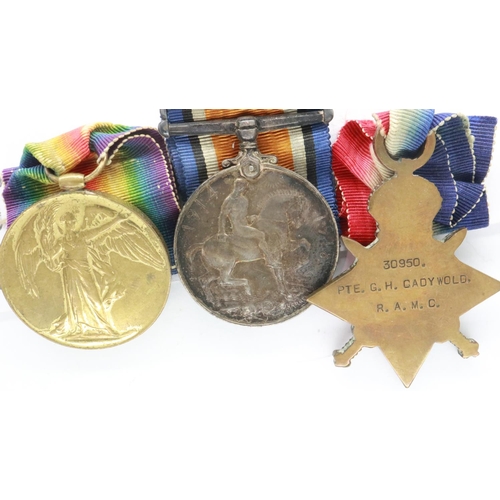 2306 - WWI medal pair and 1914-15 star to 30950 Private G H Cadywould, RAMC. UK P&P Group 1 (£16+VAT for th... 