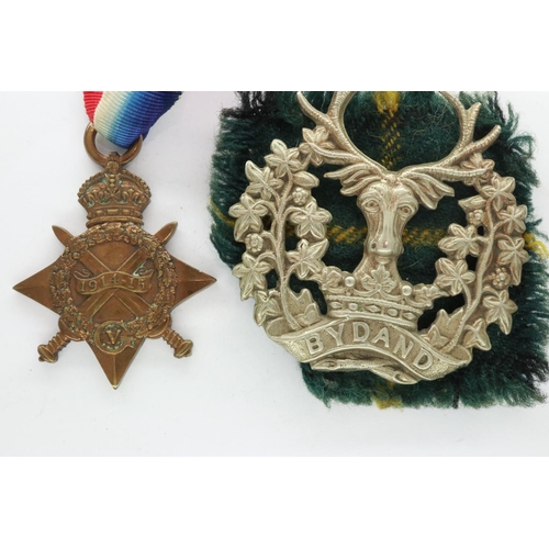 2308 - ***WITHDRAWN*** 1914-15 Star to S-12102 private C P Mayer, Gordon Highlanders, with Glengarry badge.... 