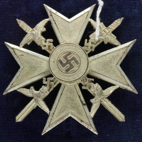 2309 - Spanish Civil War Period German Condor Legion silver grade Spanish Cross in blue presentation box, m... 