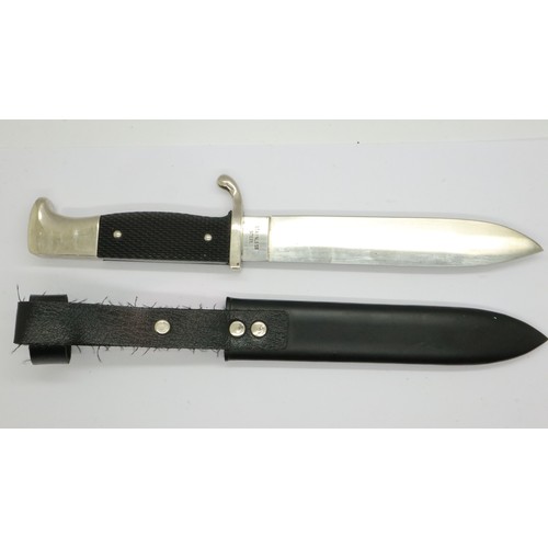 2180 - Reproduction Hitler Youth knife. UK P&P Group 2 (£20+VAT for the first lot and £4+VAT for subsequent... 