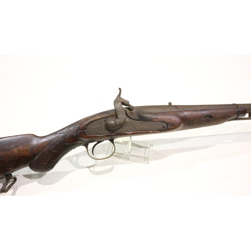 2238 - A 19th century black powder rifle with rosewood stock, obsolete calibre. UK P&P Group 3 (£30+VAT for... 