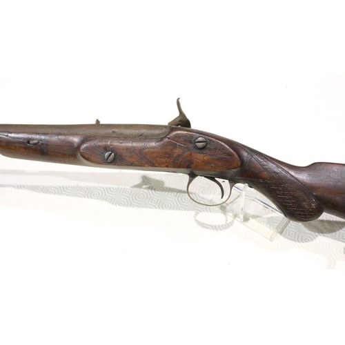 2238 - A 19th century black powder rifle with rosewood stock, obsolete calibre. UK P&P Group 3 (£30+VAT for... 