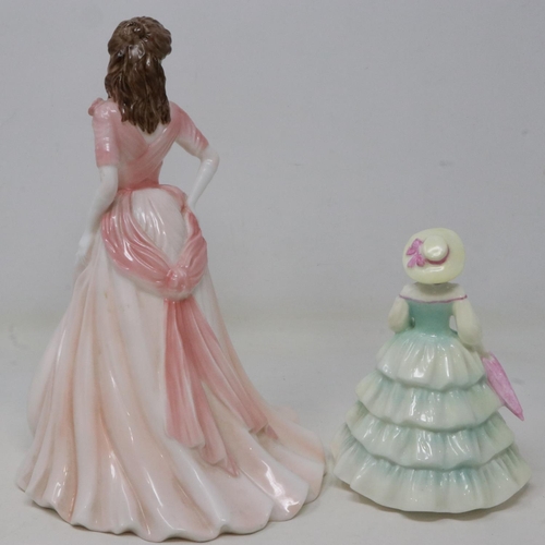 332 - Two Coalport figurines, Jaqueline and Rosamund, no cracks or chips, largest H: 24 cm. UK P&P Group 2... 