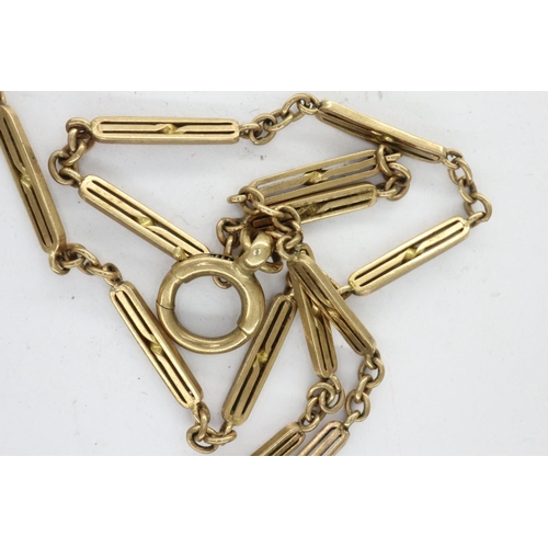 36 - 9ct gold watch chain, L: 34 cm, 6.4g. UK P&P Group 1 (£16+VAT for the first lot and £2+VAT for subse... 