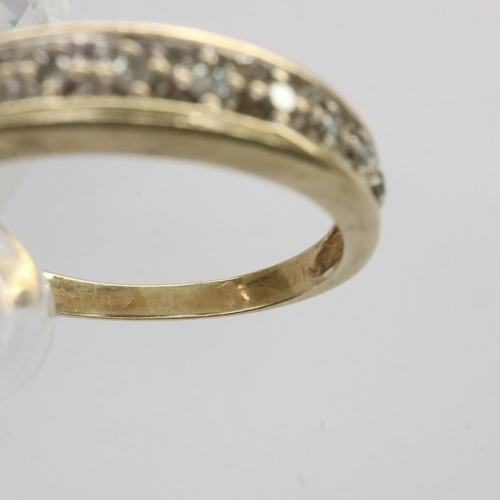 47 - 9ct gold half eternity ring set with diamonds, size O, 1.9g. UK P&P Group 0 (£6+VAT for the first lo... 