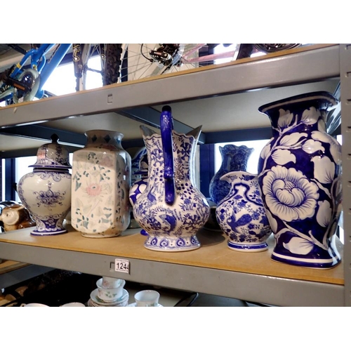 1244 - Mixed blue and white ceramics. Not available for in-house P&P