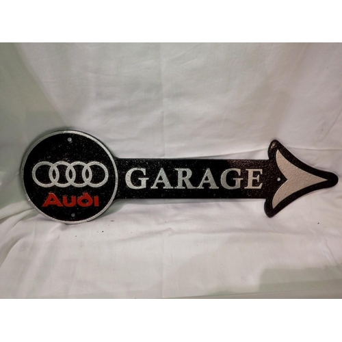 1249 - Cast iron Audi garage sign, L: 40 cm. UK P&P Group 1 (£16+VAT for the first lot and £2+VAT for subse... 