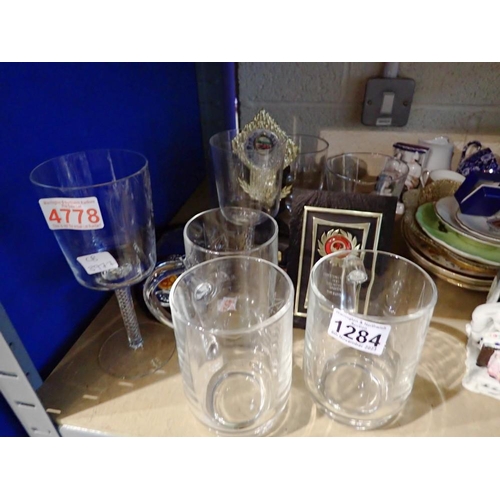 1284 - Mixed rally track inscribed glasses. Not available for in-house P&P