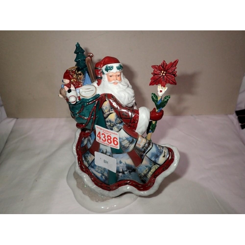 1288 - Thomas Kinkade figurine, Santas Holiday Best, H: 23 cm. Not available for in-house P&P