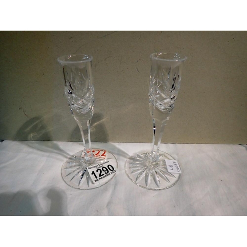 1290 - Pair of Edinburgh crystal candlesticks. Not available for in-house P&P