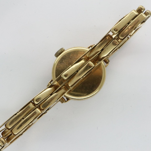 54 - 9ct gold ladies wristwatch on a 9ct gold expanding bracelet, not working at lotting. UK P&P Group 1 ... 