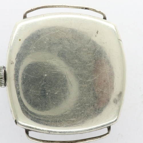 107 - ROLCO (Rolex): 1930's gents mechanical wristwatch head in silver R.W.C case, not working at lotting.... 