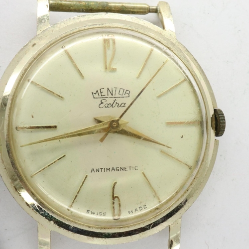 109 - Lanco ladies wristwatch and a Mentor wristwatch head, neither working at lotting. UK P&P Group 1 (£1... 