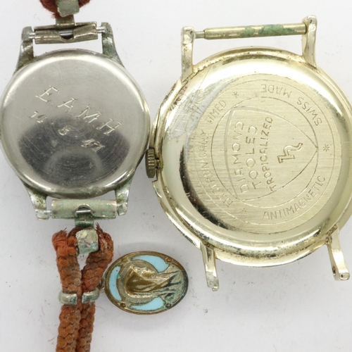 109 - Lanco ladies wristwatch and a Mentor wristwatch head, neither working at lotting. UK P&P Group 1 (£1... 