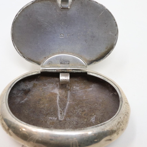 128 - Hallmarked silver snuff box, L: 85mm, 59g. UK P&P Group 1 (£16+VAT for the first lot and £2+VAT for ... 