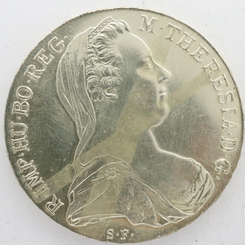 168 - Silver restrike thaler of Maria Theresa. UK P&P Group 0 (£6+VAT for the first lot and £1+VAT for sub... 