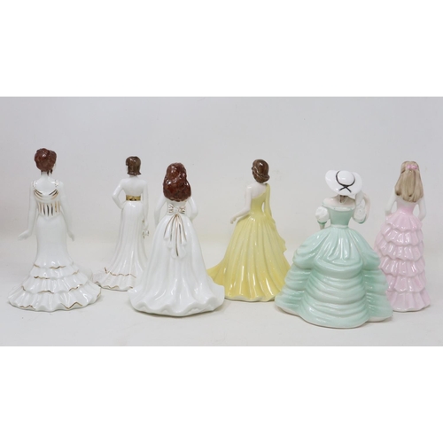 203 - Six small Coalport figurines, including five examples from the Coalport Collectors Members Club, no ... 